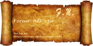 Forner Márta névjegykártya